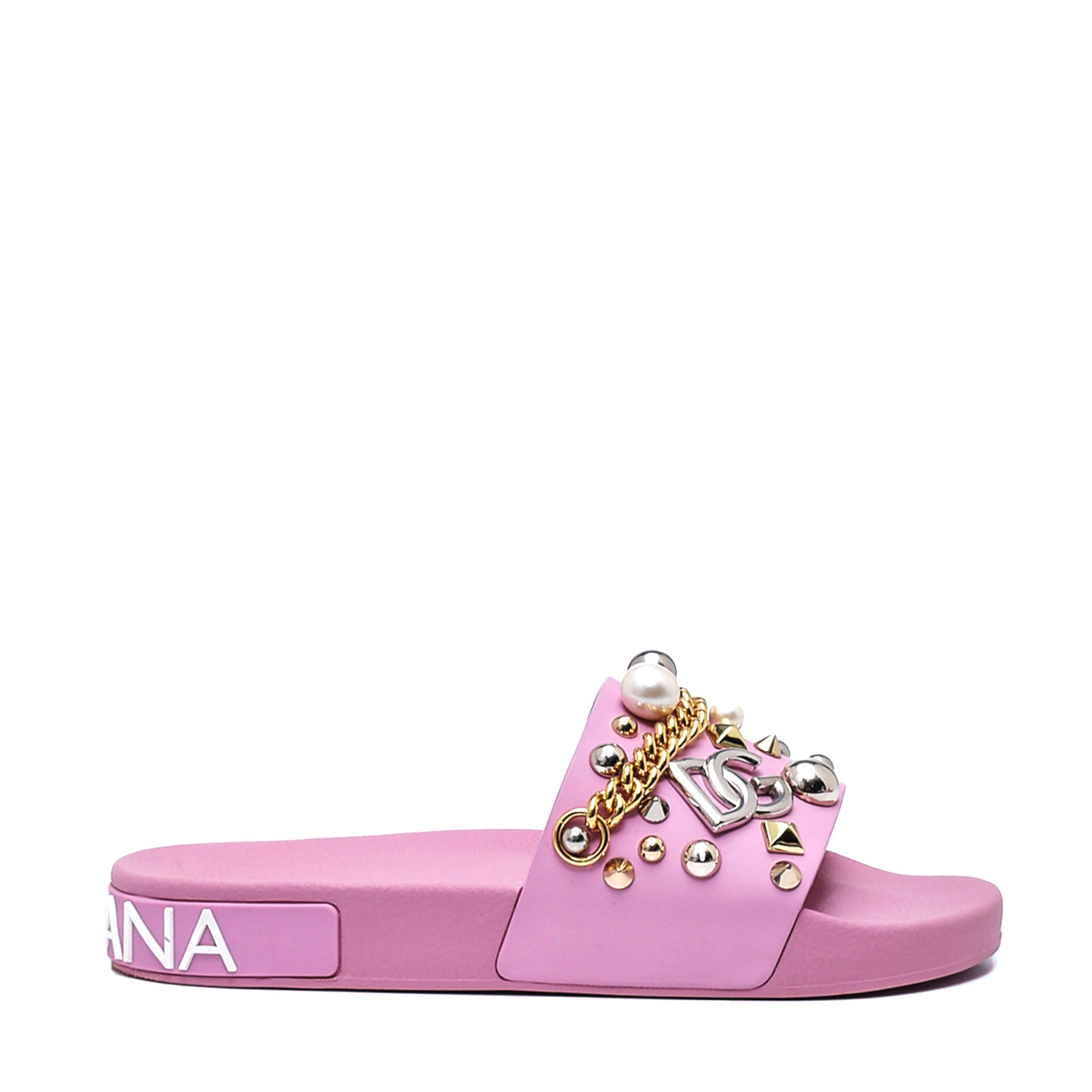 Dolce&Gabbana - Pink Charms Beach Slides / 39